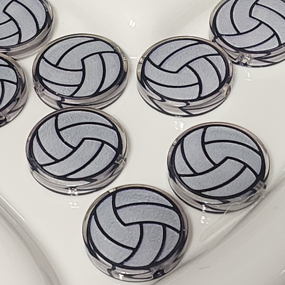 Volleyball Beads 2 Pcs Focal Bead Beaded Pen Jewelry Making Charms Acrylic
